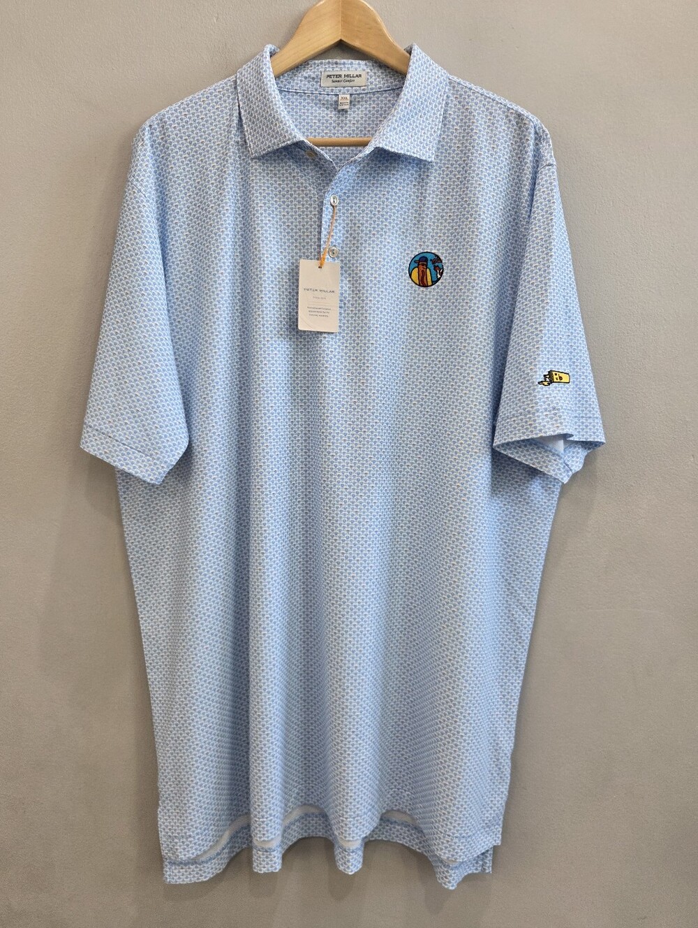 Peter Millar Summer Comfort Grill Chill SWAG Golf ⛳️ Blue Polo Shirt Men's XXL
